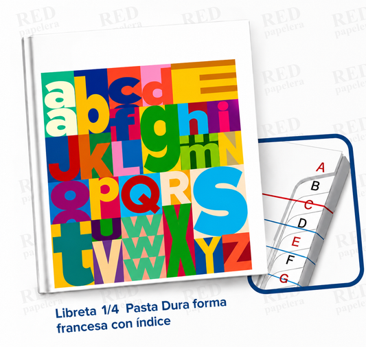 LIBRETA 1/4 PASTA DURA FORMA FRANCESA CON INDICE MARCA ESTRELLA