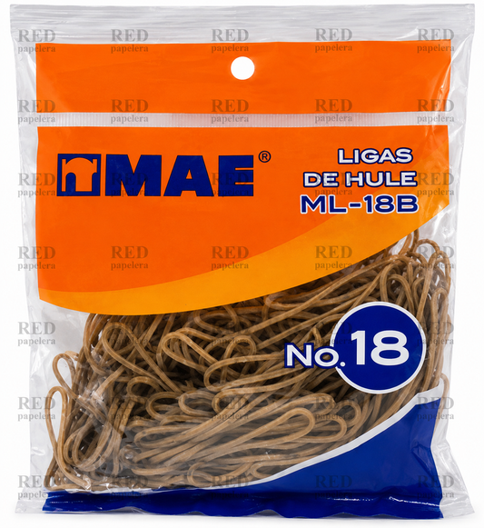 LIGAS DE HULE No. 18 MARCA MAE