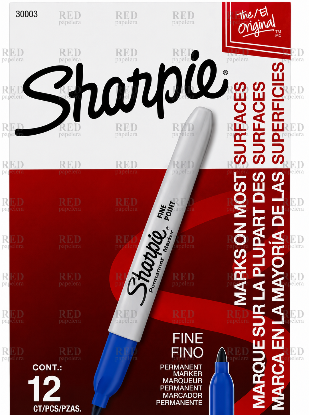 MARCADOR PERMANENTE AZUL PUNTO FINO MARCA SHARPIE