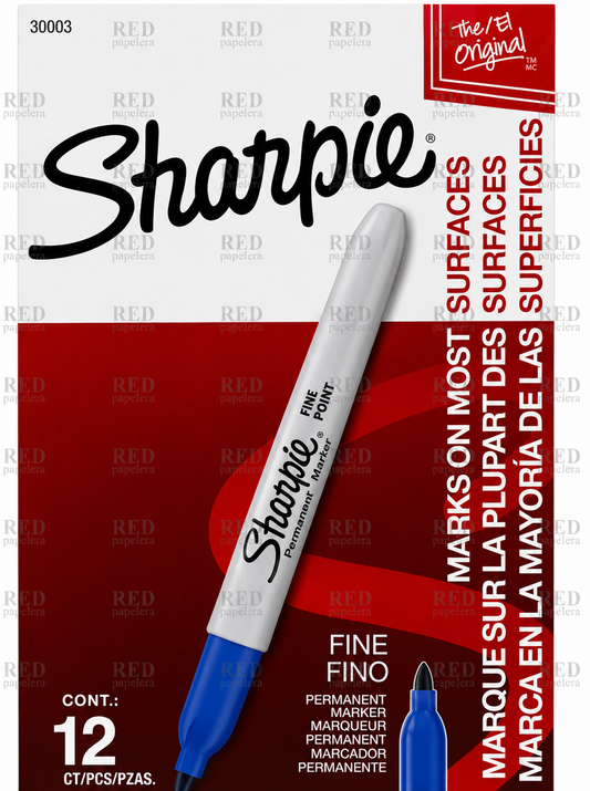 MARCADOR PERMANENTE AZUL PUNTO FINO MARCA SHARPIE