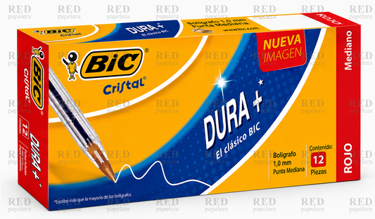 BOLIGRAFO CRISTAL PUNTO MEDIANO COLOR ROJO MARCA BIG