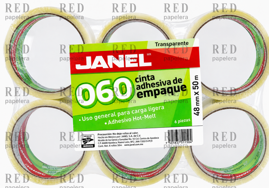 CINTA ADHESIVA TRANSPARENTE 060 DE 48MMX50M MARCA JANEL