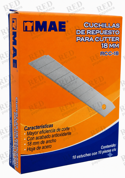 CUCHILLAS DE REPUESTO PARA CUTTER 18MM MAE