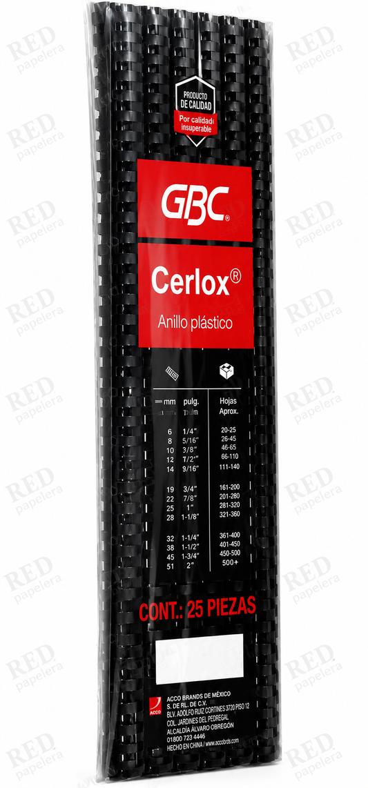ARILLO DE PLASTICO CERLOX 7/8 NEGRO GBC