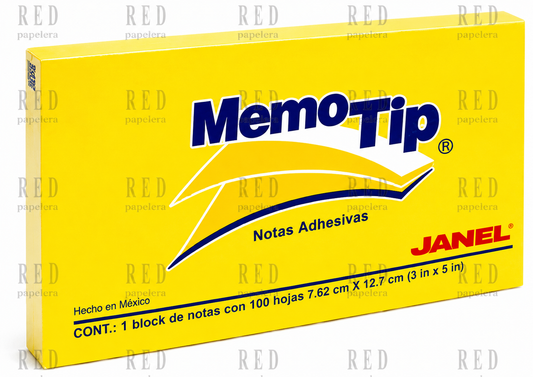 NOTAS ADHESIVAS CON 100 HOJAS 7.62CM X 12.7 CM MARCA JANEL