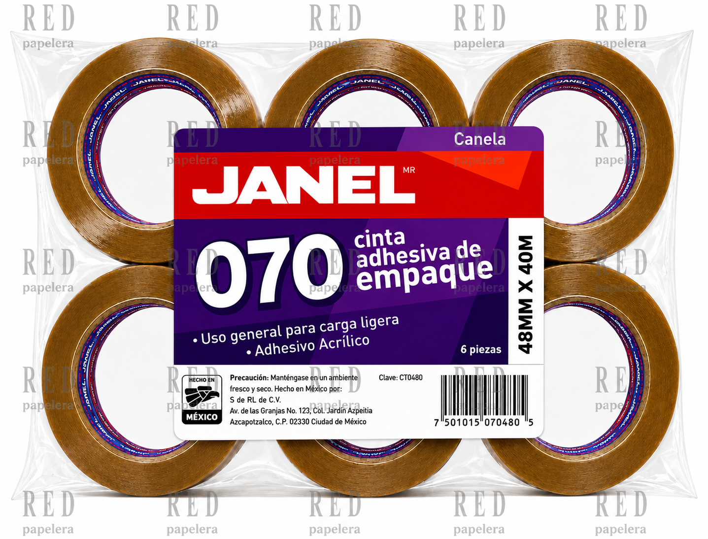 CINTA ADHESIVA DE EMPAQUE JANEL 070 DE 48MMX40M
