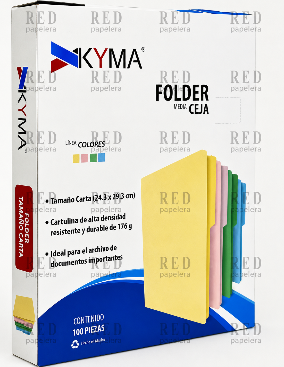 FOLDER VERDE PASTEL MEDIA CEJA TAMAÑO CARTA MARCA KYMA