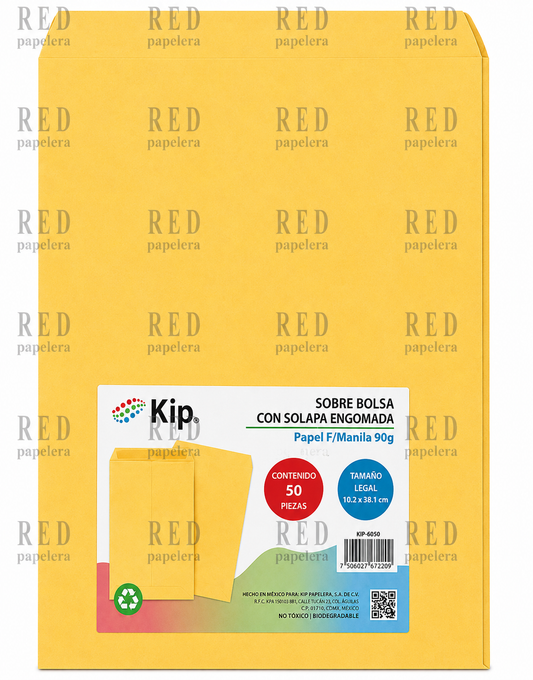 SOBRE BOLSA T. LEGAL  CON SOLAPA ENGOMADA MARCA KIP 30.5X39.5